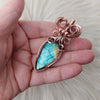 Green Labradorite And Copper Pendant