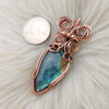 Green Labradorite And Copper Pendant
