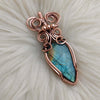 Green Labradorite And Copper Pendant