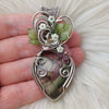Artisan Cut Sobet Jasper Heart Statement Pendant In Sterling Silver