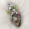Artisan Cut Sobet Jasper Heart Statement Pendant In Sterling Silver