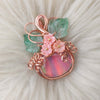 Pink Aurora Opal Pumpkin Pendant
