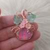 Pink Aurora Opal Pumpkin Pendant