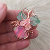 Pink Aurora Opal Pumpkin Pendant
