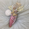 Australian Pink Opal, Sterling Silver, and 14k Gold Filled statement Pendant