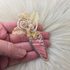 Australian Pink Opal, Sterling Silver, and 14k Gold Filled statement Pendant