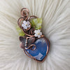 Plume Agate Doublet Heart Statement Pendant