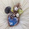 Plume Agate Doublet Heart Statement Pendant