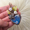 Plume Agate Doublet Heart Statement Pendant