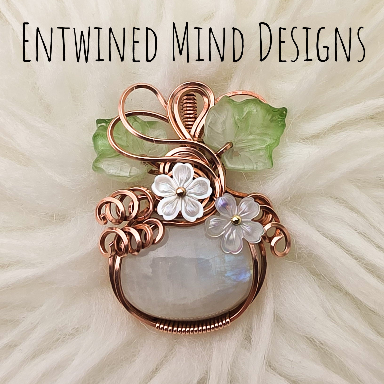 Moonstone Pumpkin Pendant In Copper