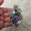 "Plum Wine" Tiffany Stone Statement Pendant In Sterling Silver