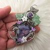 "Plum Wine" Tiffany Stone Statement Pendant In Sterling Silver