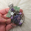 "Plum Wine" Tiffany Stone Statement Pendant In Sterling Silver