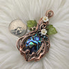 Mermaid And Abalone Pendant In Copper