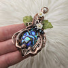 Mermaid And Abalone Pendant In Copper