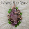 Rose Quartz Heart statement Pendant In Copper