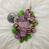 Rose Quartz Heart statement Pendant In Copper