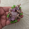 Rose Quartz Heart statement Pendant In Copper