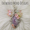 Pink Plume Agate Doublet Statement Pendant In Sterling Silver