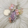 Pink Plume Agate Doublet Statement Pendant In Sterling Silver