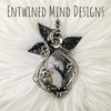Owl, Dendritic Opal and Sterling Silver Statement Pendant