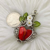 Rosarita Glass And Sterling silver Heart Pendant