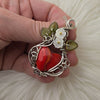 Rosarita Glass And Sterling silver Heart Pendant