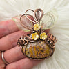 Ocean Jasper Pumpkin Pendant In Copper