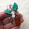 Carnelian Heart Pumpkin Pendant In Copper