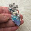 Plume Agate Doublet In Sterling Silver Statement Pendant