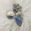 Plume Agate Doublet In Sterling Silver Statement Pendant