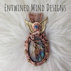 Flying Eye Labradorite Statement Pendant In Copper