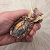 Flying Eye Labradorite Statement Pendant In Copper