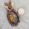 Flying Eye Labradorite Statement Pendant In Copper