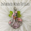 Pink Potion Bottle Pendant In Sterling Silver
