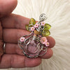 Pink Potion Bottle Pendant In Sterling Silver