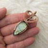Green Labradorite And Copper Pendant