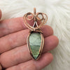 Green Labradorite And Copper Pendant
