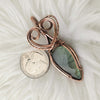 Green Labradorite And Copper Pendant