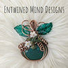 Dyed Green Agate Pumpkin Pendant In Copper