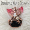 Black Tourmaline Pumpkin Pendant In Copper