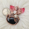 Black Tourmaline Pumpkin Pendant In Copper