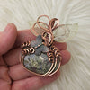 Moss Agate Pumpkin Pendant In Copper