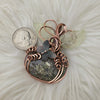 Moss Agate Pumpkin Pendant In Copper