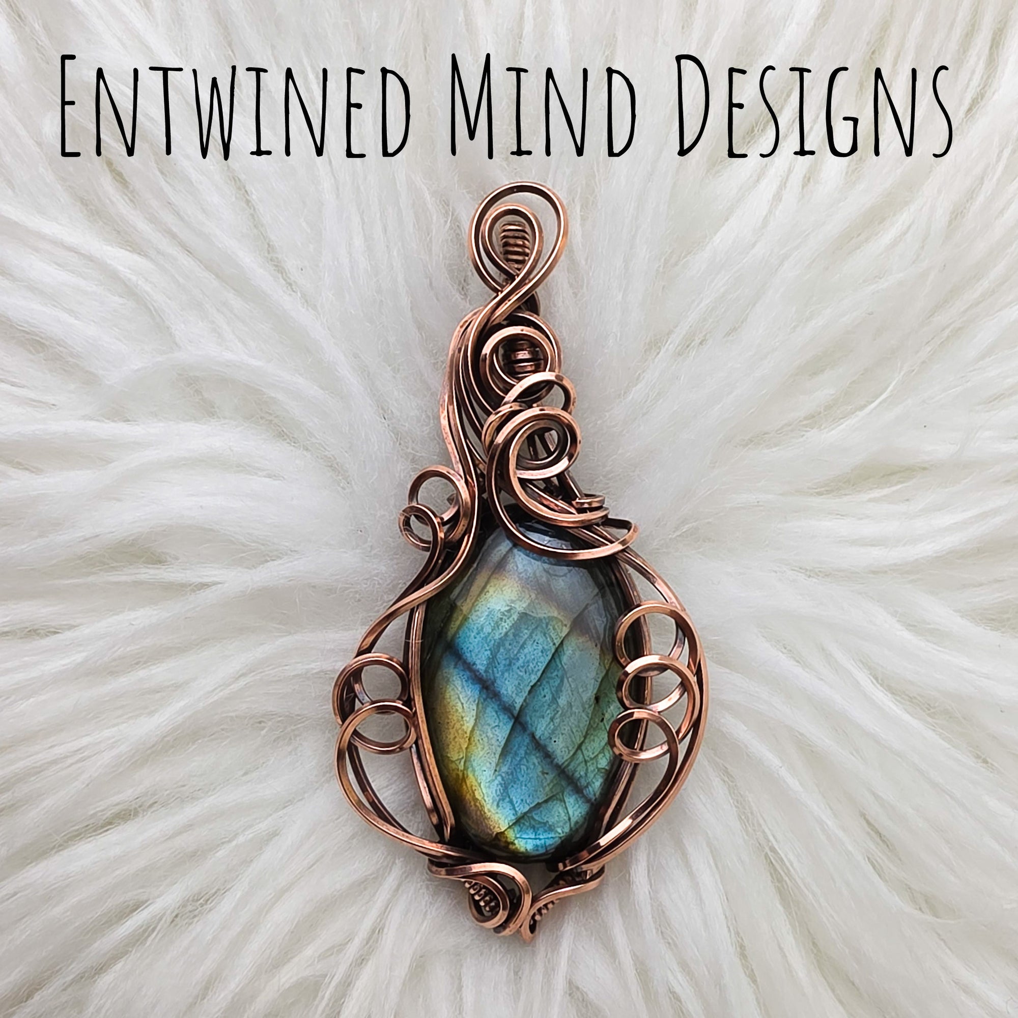 Labradorite Statement Pendant In Copper