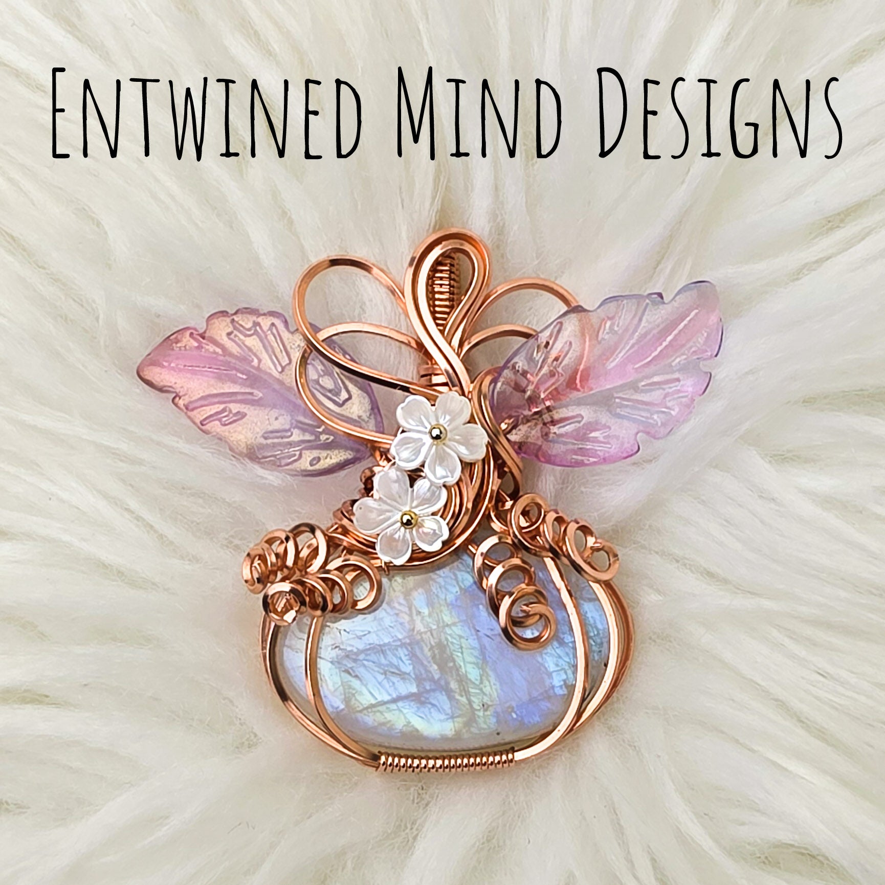 Moonstone Pumpkin Pendant In Copper