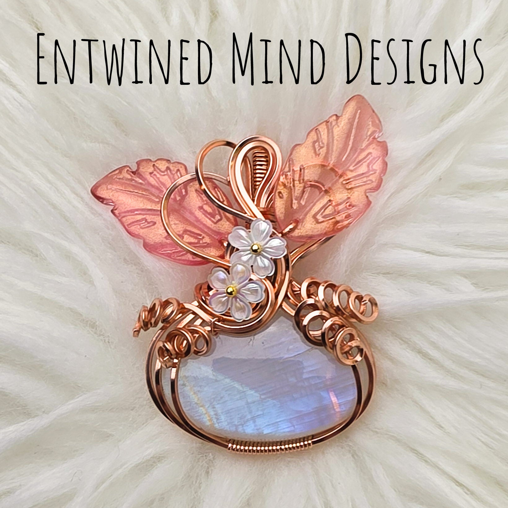 Moonstone Pumpkin Pendant In Copper