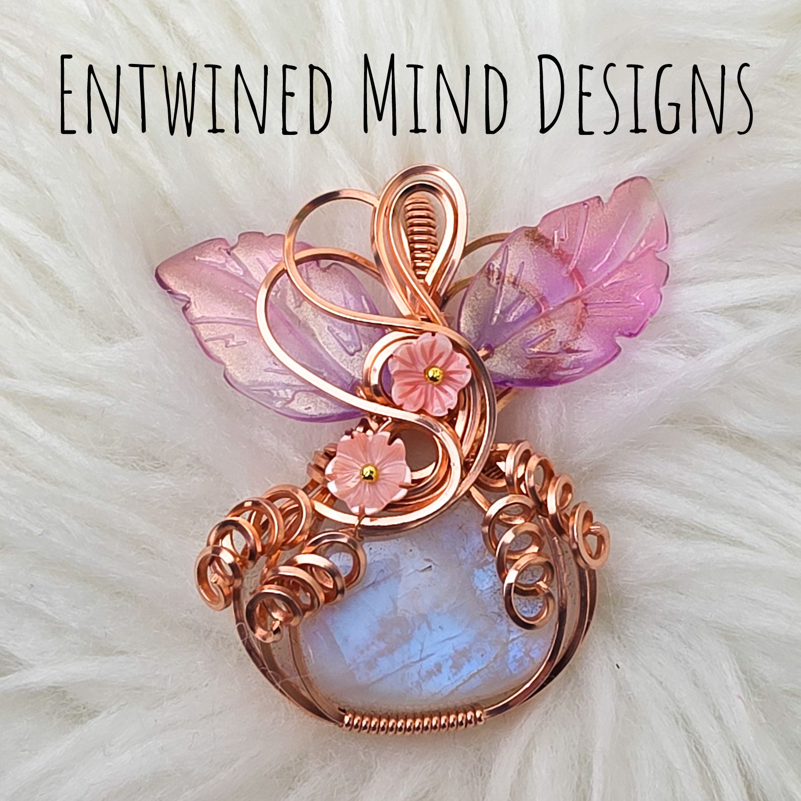 Moonstone Pumpkin Pendant In Copper