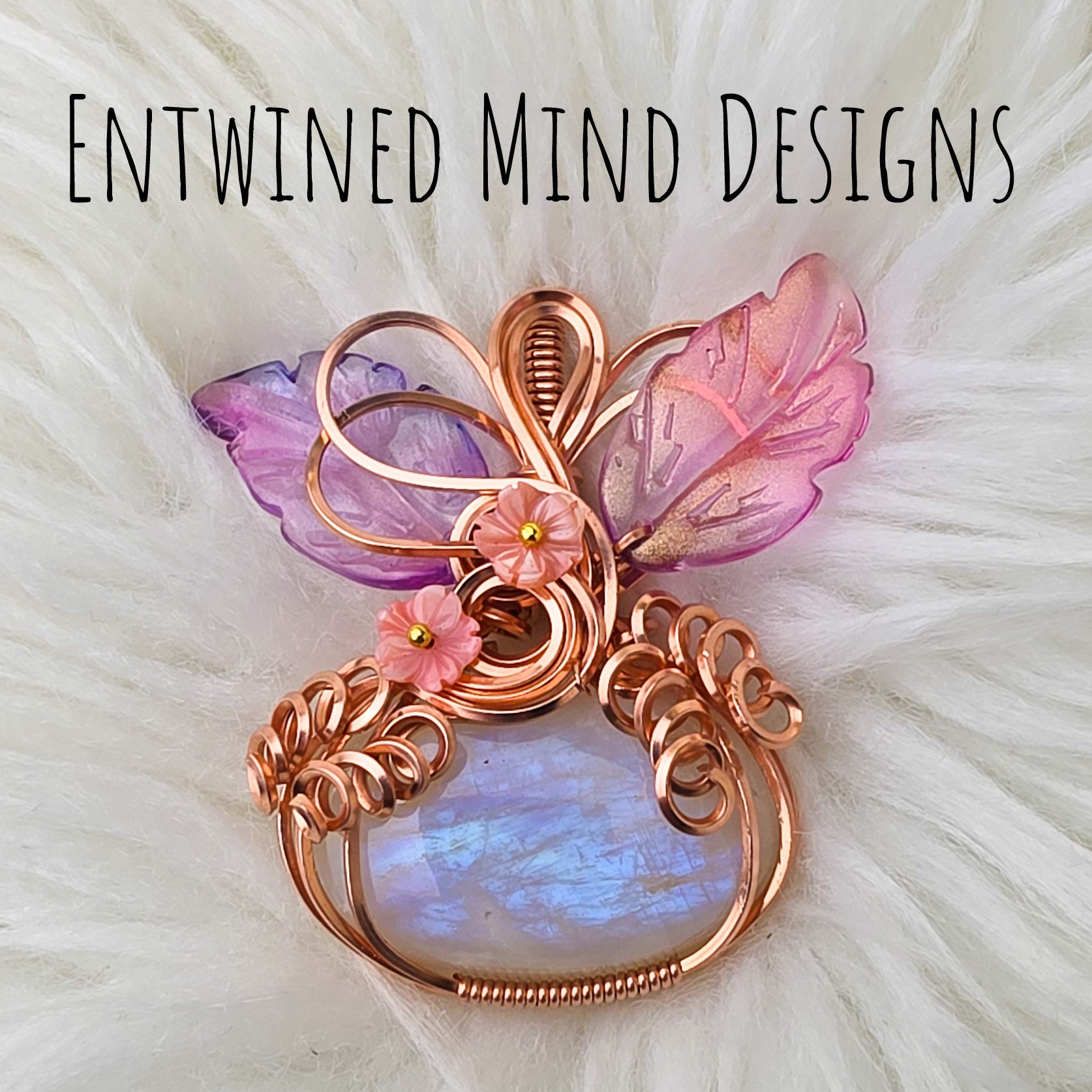 Moonstone Pumpkin Pendant In Copper