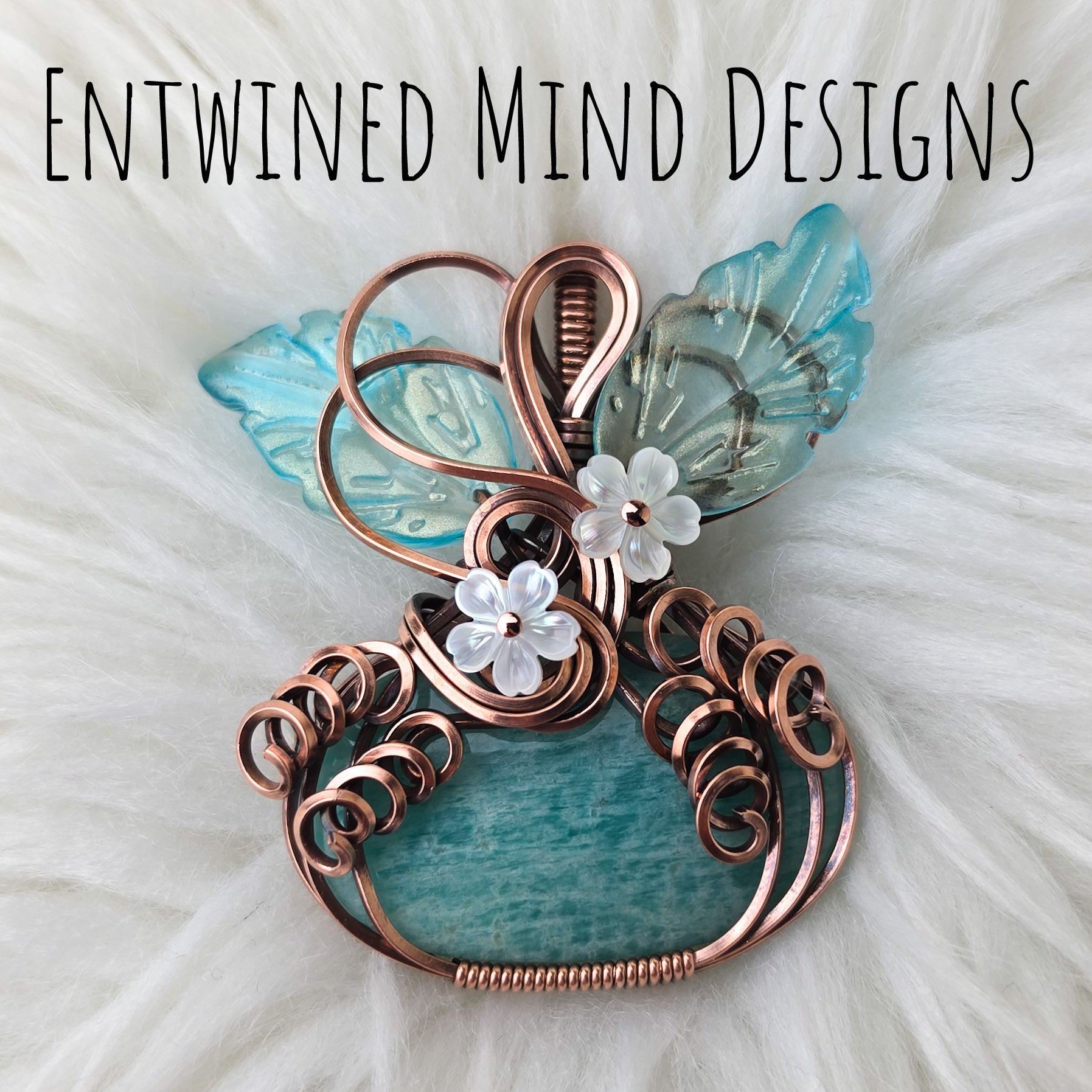 Amazonite Pumpkin Pendant In Copper